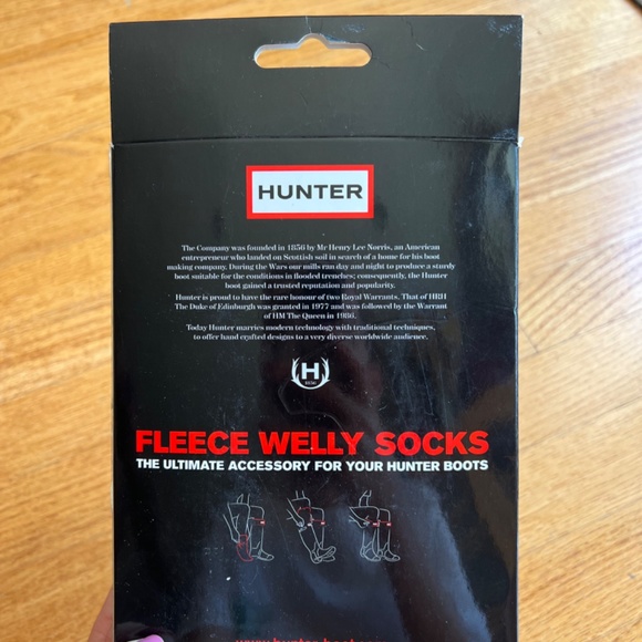 Hunter Tall Boot Turquoise Fleece Welly Socks- Size M (US F 5-7) - Picture 3 of 4